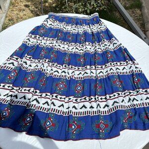Vintage Side Saddle National Western Heritage Long Skirt Aztec Size XL Color Run